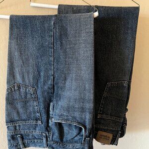 WRANGLER – 2 Pairs Men’s Wrangler Original Denim Pants-Loose Straight Fit, 36x30